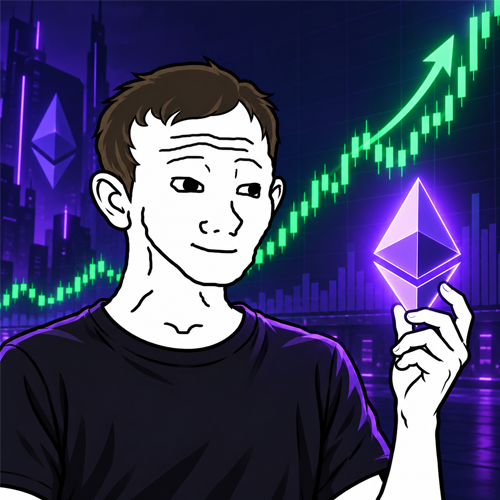 Vitalik Wojak holding a glowing Ethereum diamond beside a neon green chart